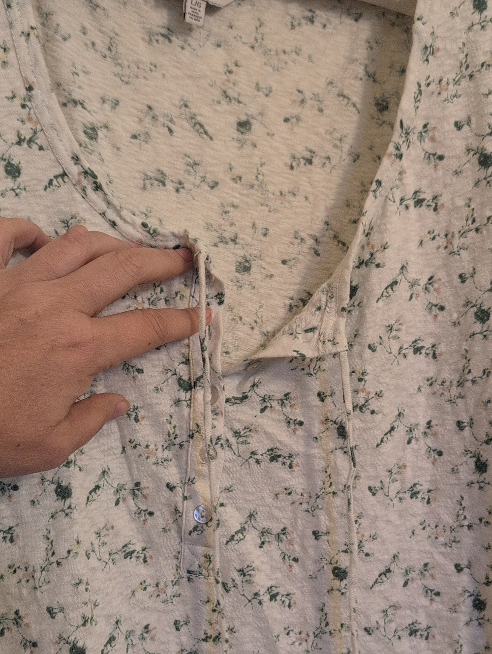 Lucky Brand Y2k Top, Functional Buttons + Tie
